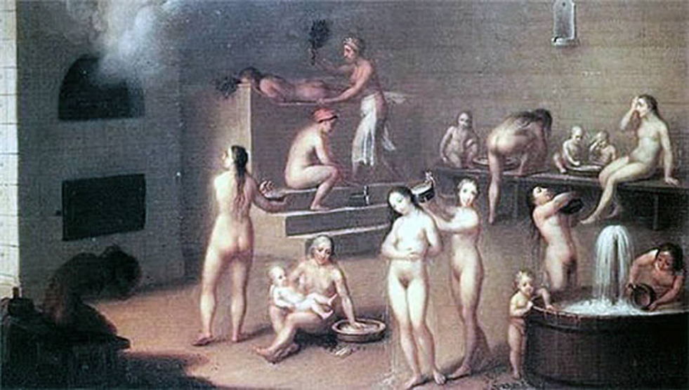 Women naked in public baths