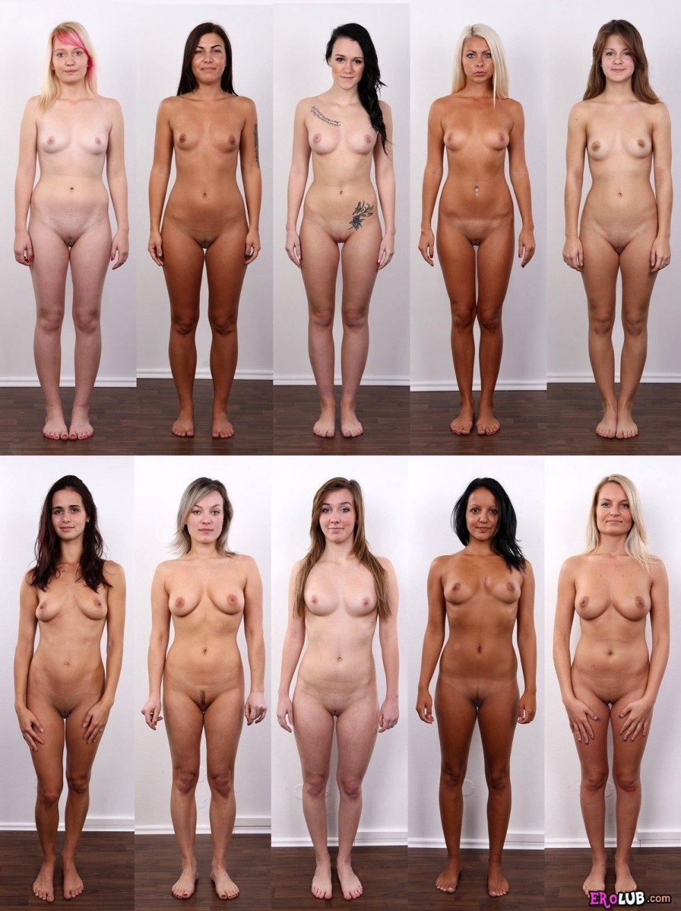 Bare women in full growth