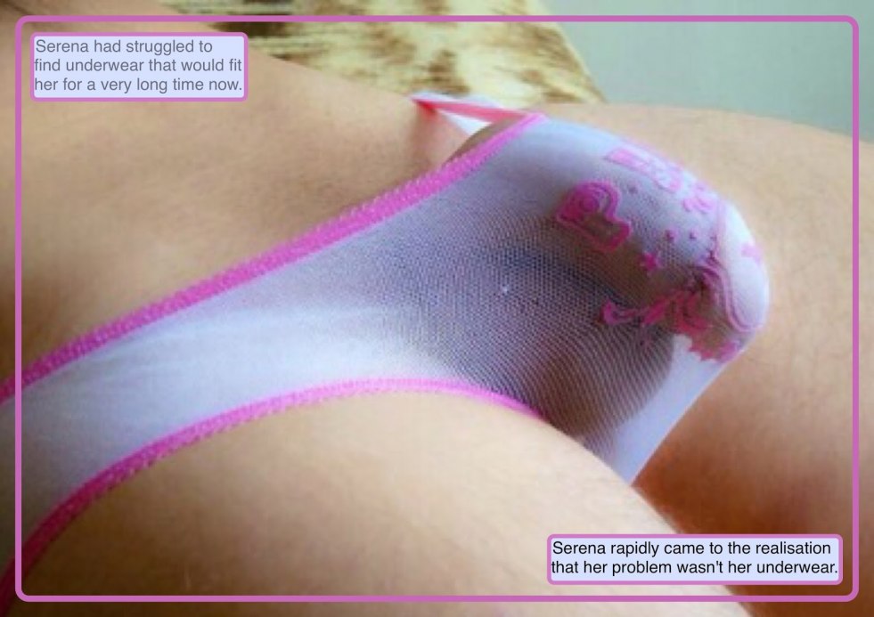 Transsexual in transparent shorts