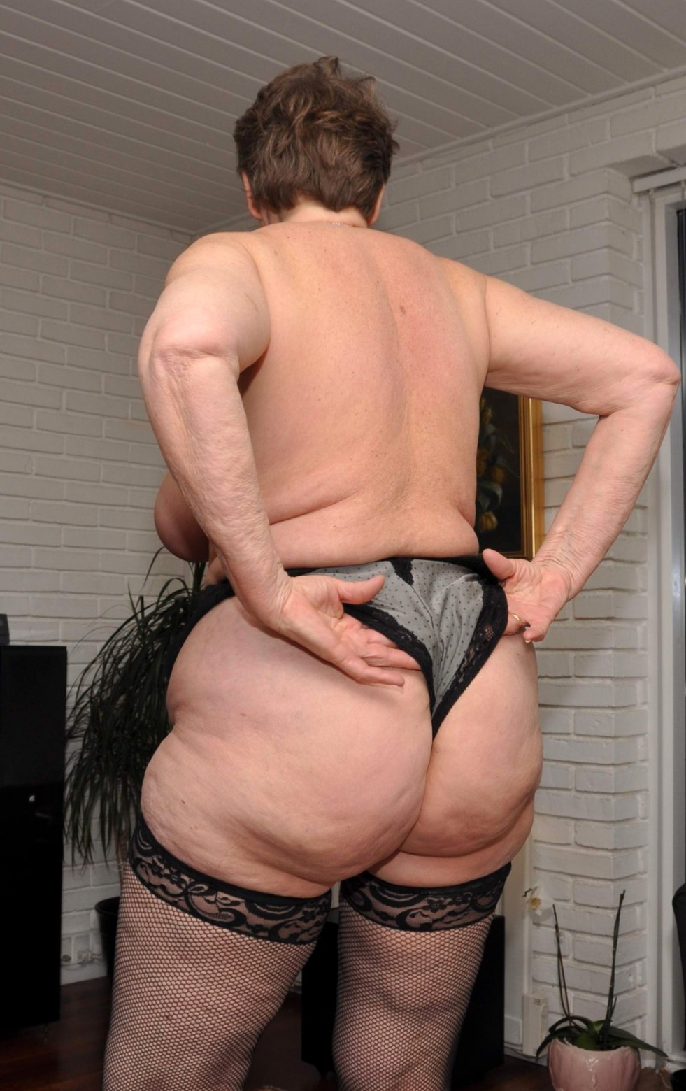White cellulite ass