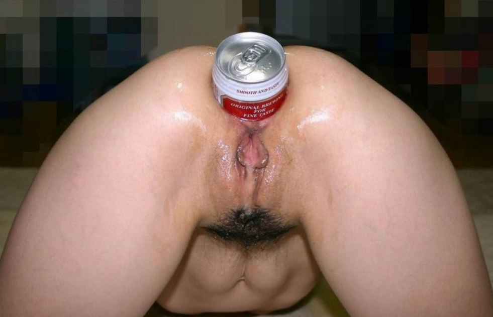 Beer bottle into the anus