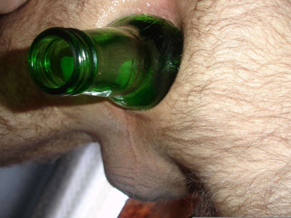 Plastic bottle in the ass