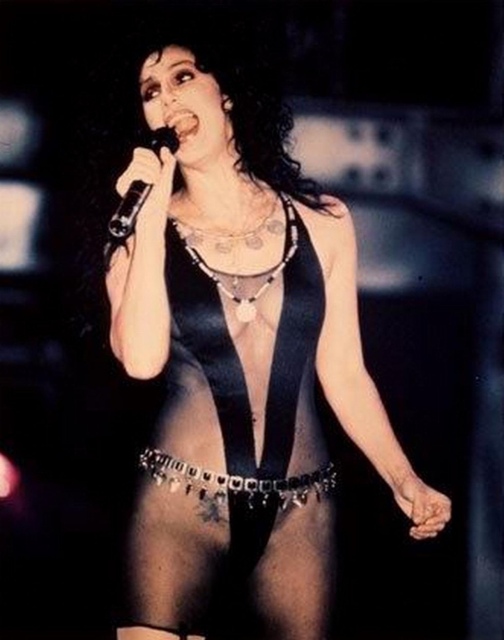 Cher in youth in a swimsuit