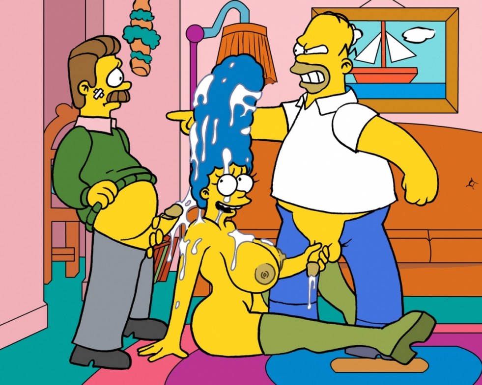 Simpsons Marge and Homer Naked