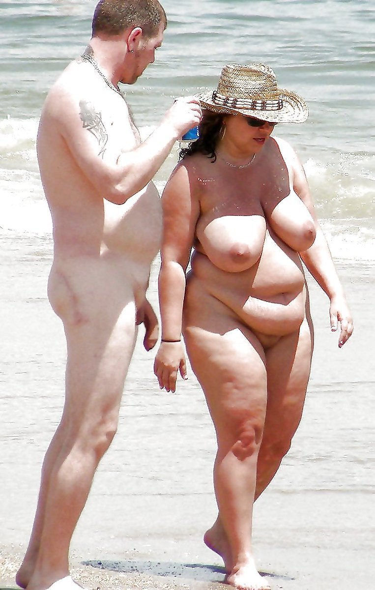 Naked mature bbw on the beach