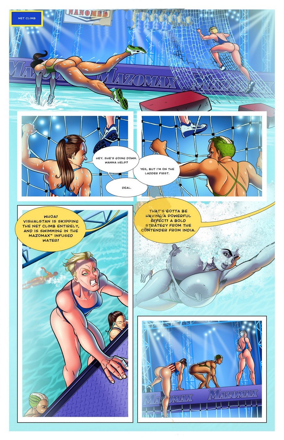 Naked athletes skating