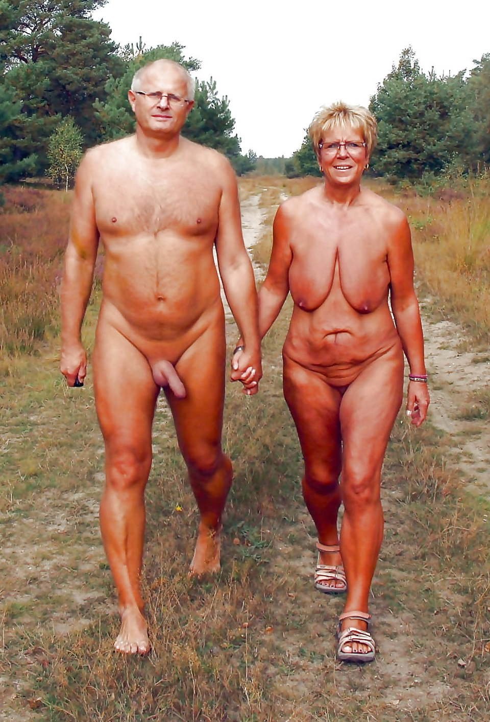 Naked women and men aged
