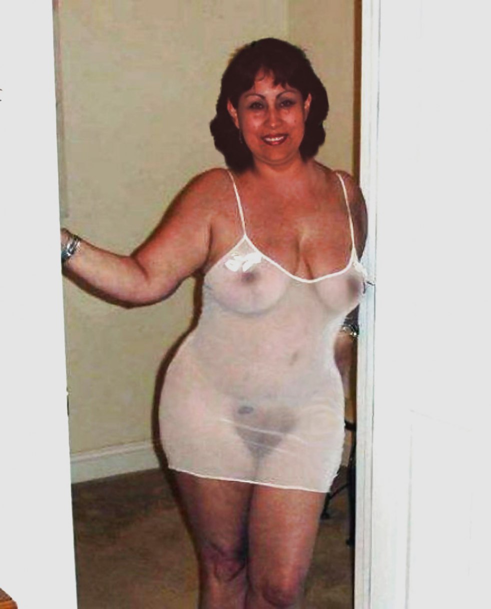 Mature in transparent clothes