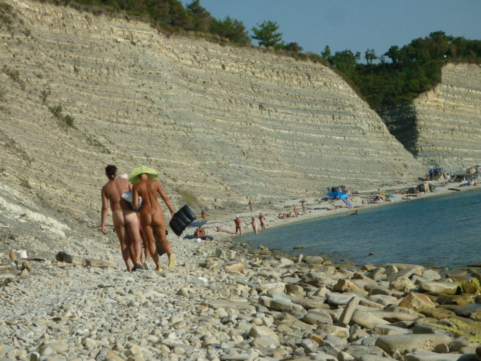 Family on a wild beach