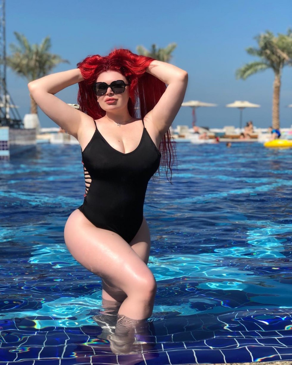 Julia Rybakova in underwear