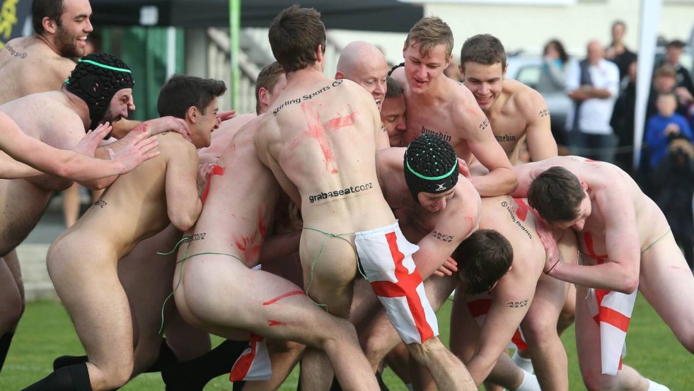 Naked football players without panties