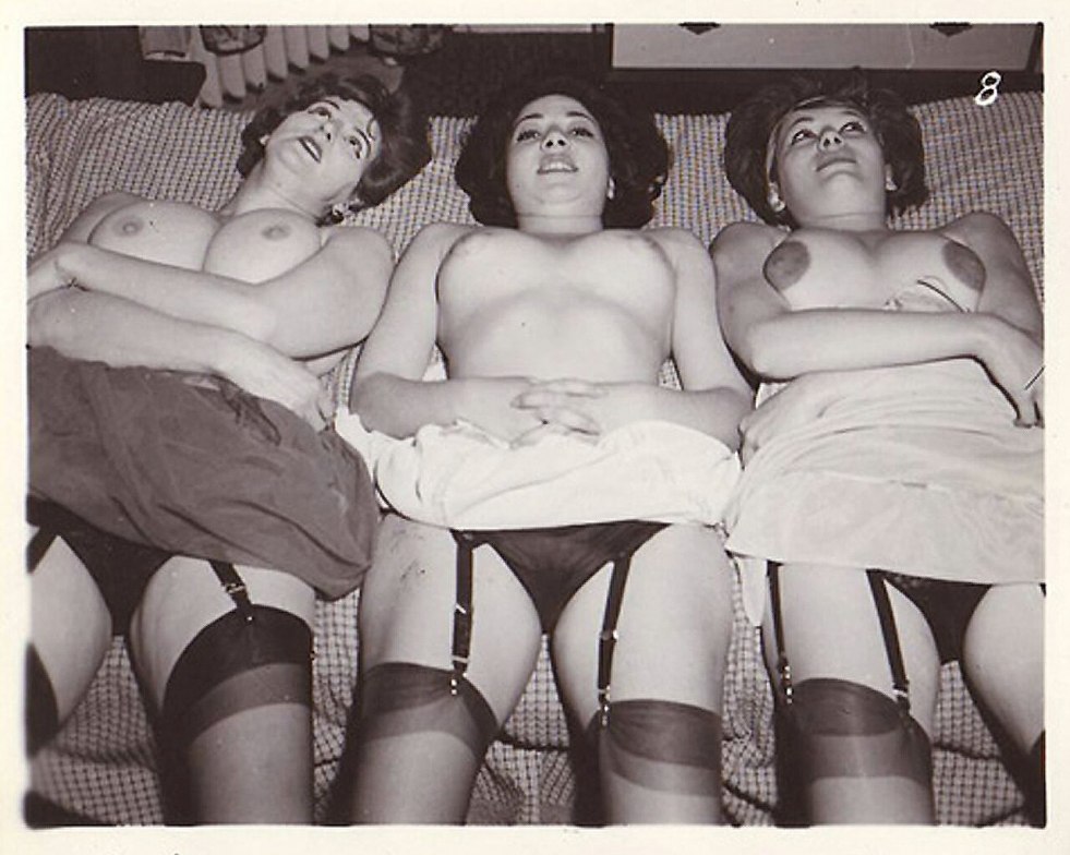 Naked ladies retro in lingerie