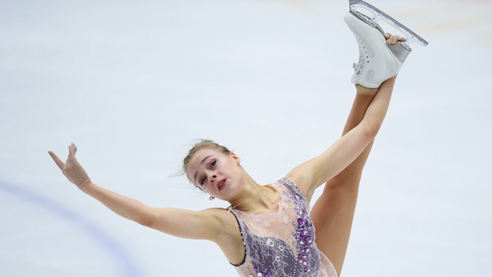Elena Rodionova figure skater in a swimsuit