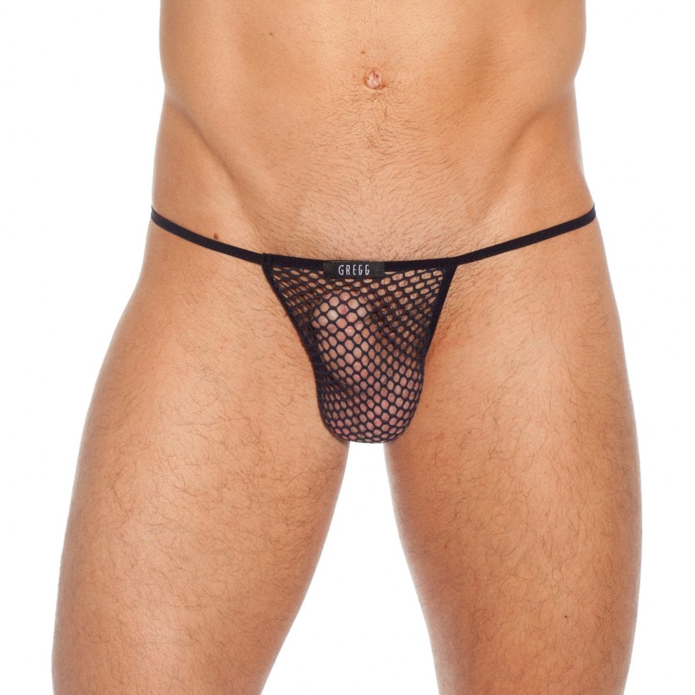 Men in transparent thongs