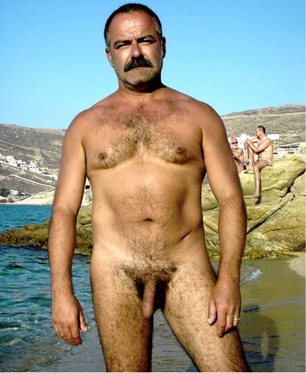 Naked mature guys on the sea
