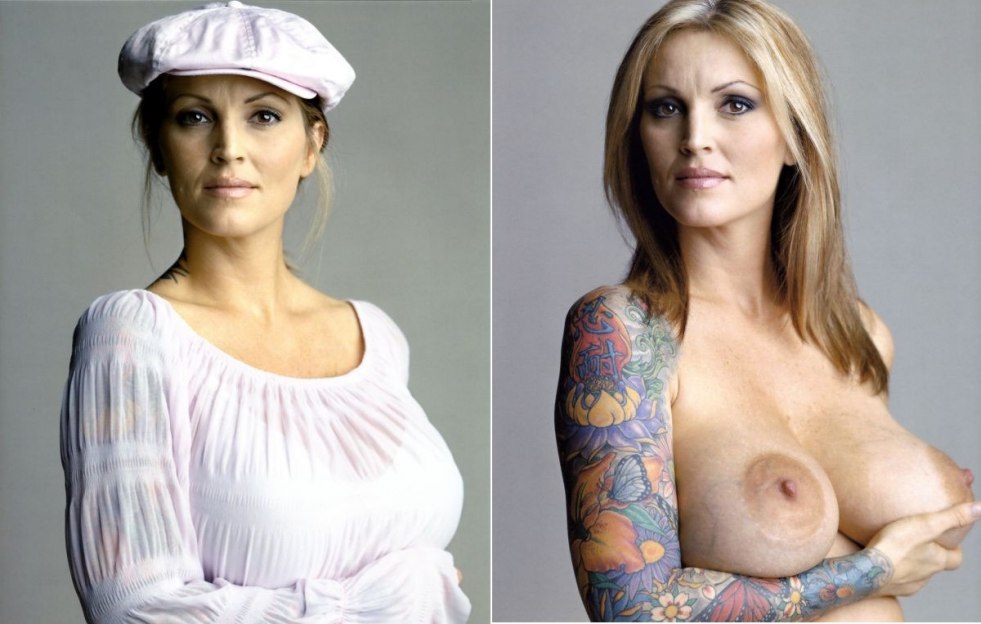 Porn actresses in clothes and without