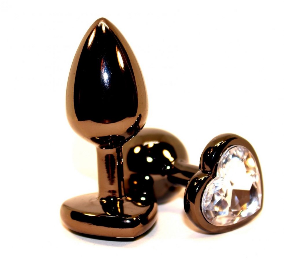 4sexdream Anal plug metal with a rhinestone-heart 7.5 cm