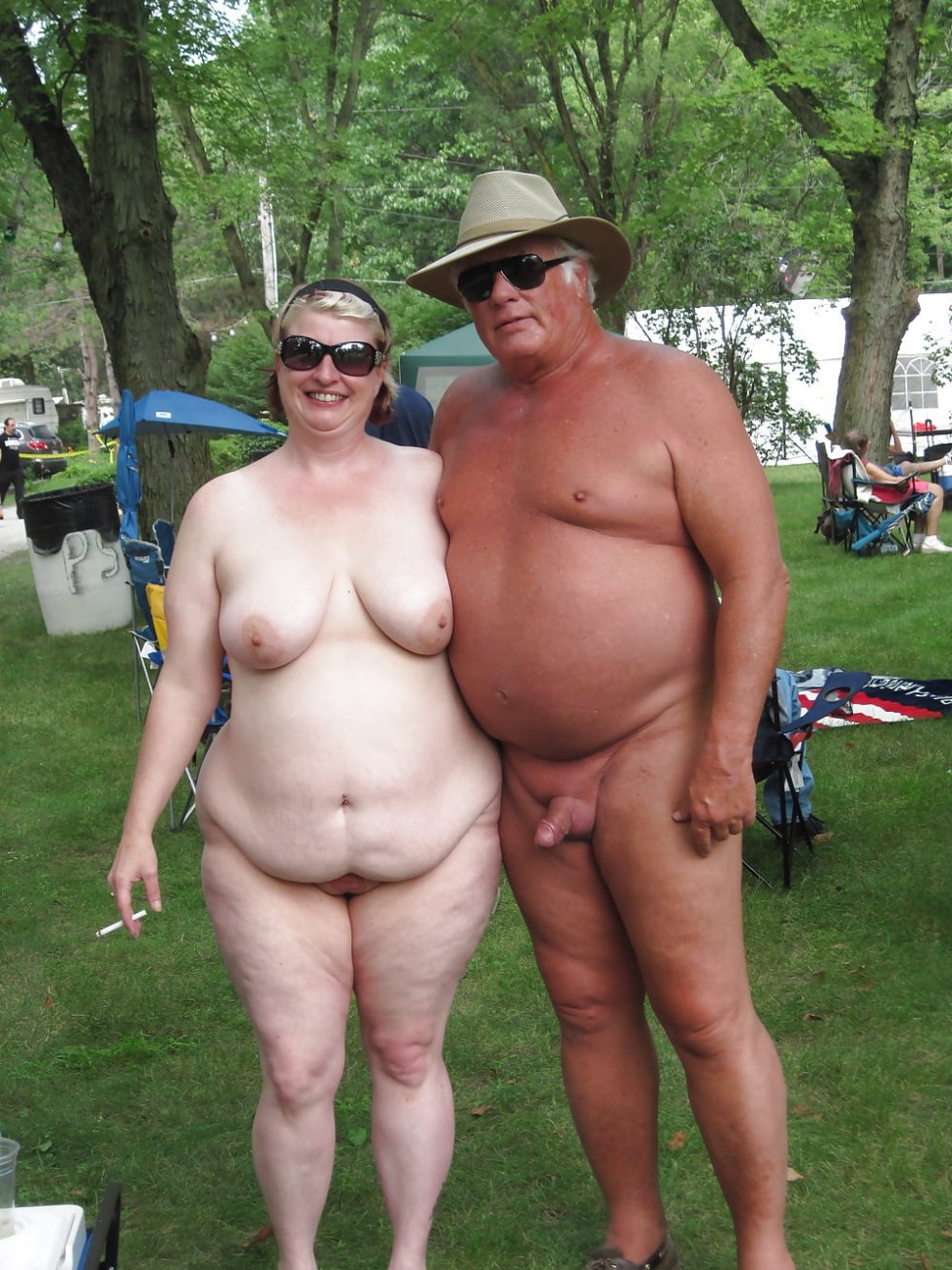 Thick elderly nudists