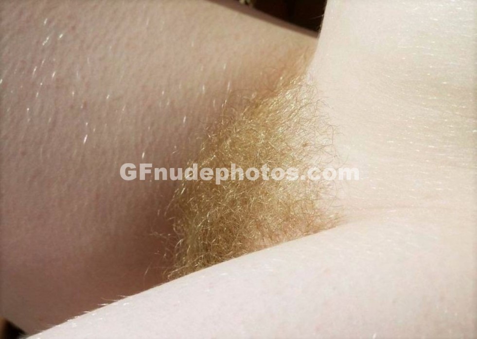 Natural blonde hair on the pubis
