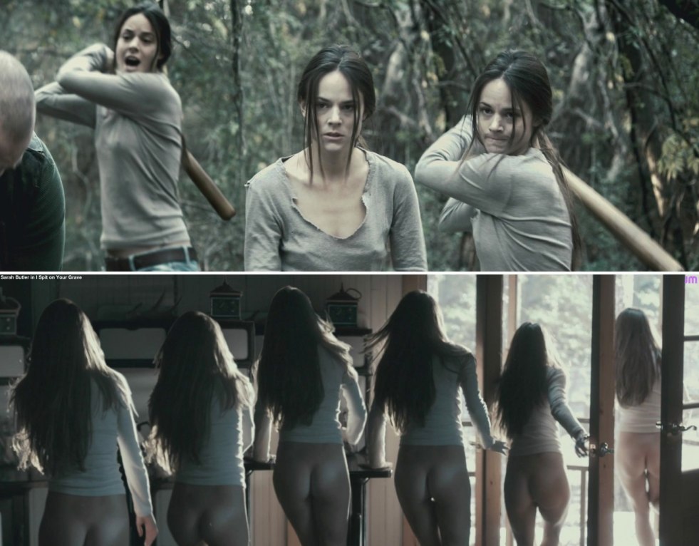 Sarah Butler in stockings