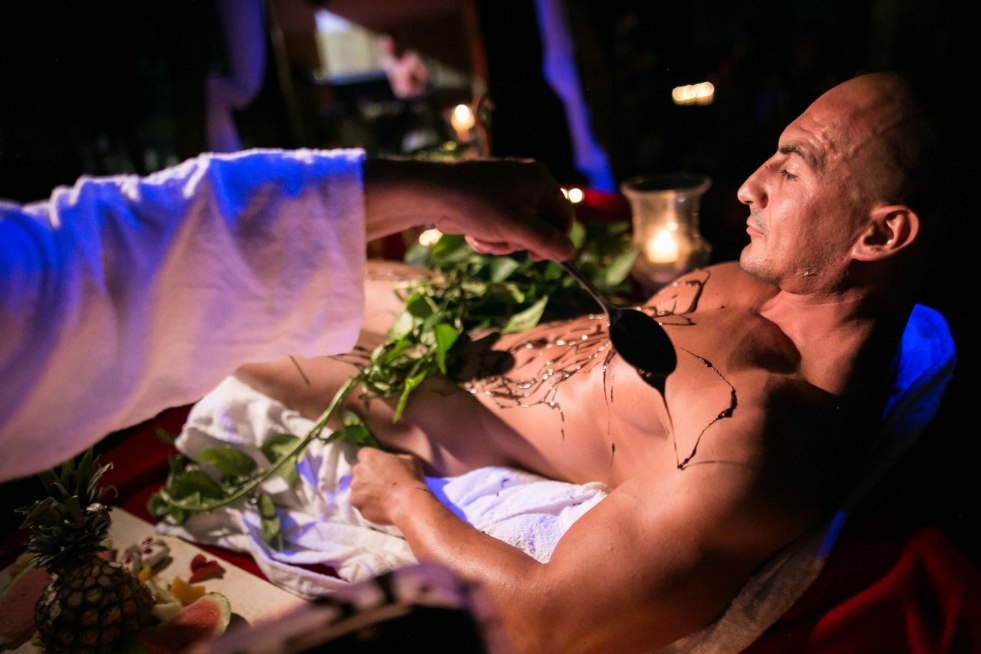 Restaurant with naked people