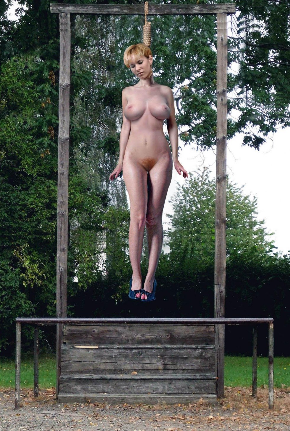 Hanging of naked women