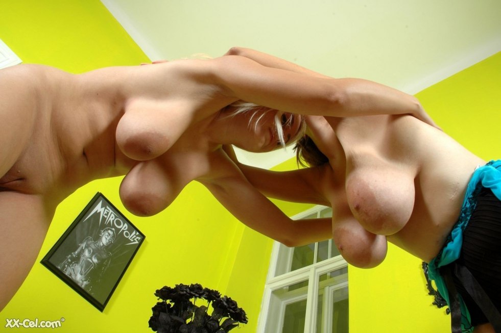 Slender ladies with beautiful hanging tits