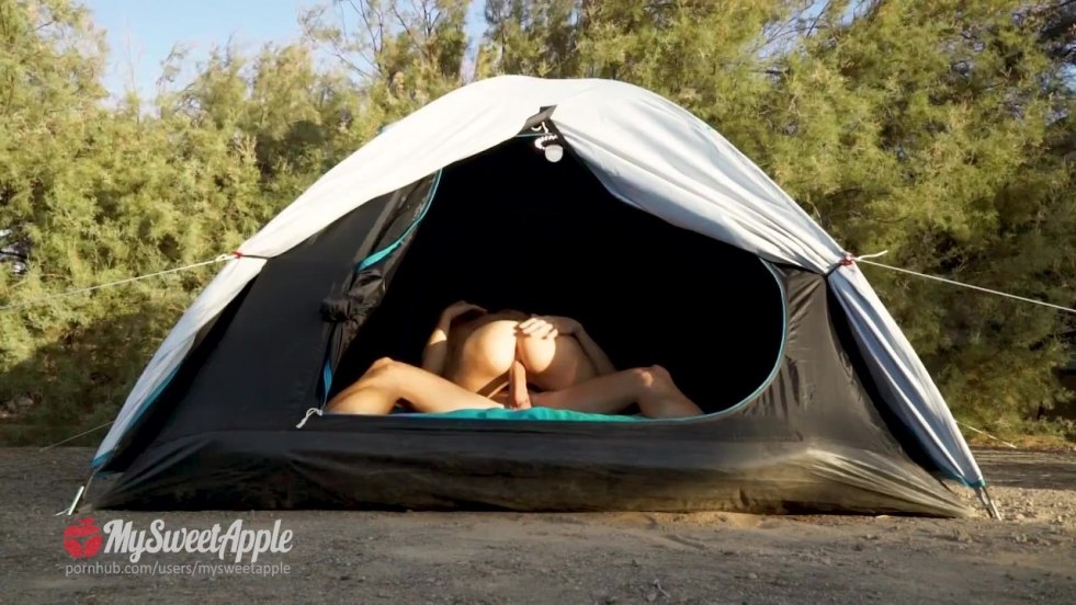 Fucking in a tent in nature