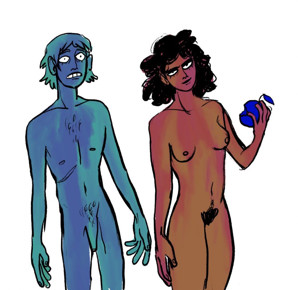 Picture of naked Adam and Eve