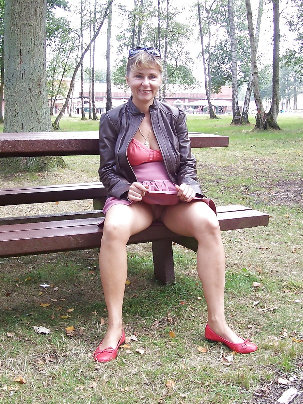 Girl in the park without panties