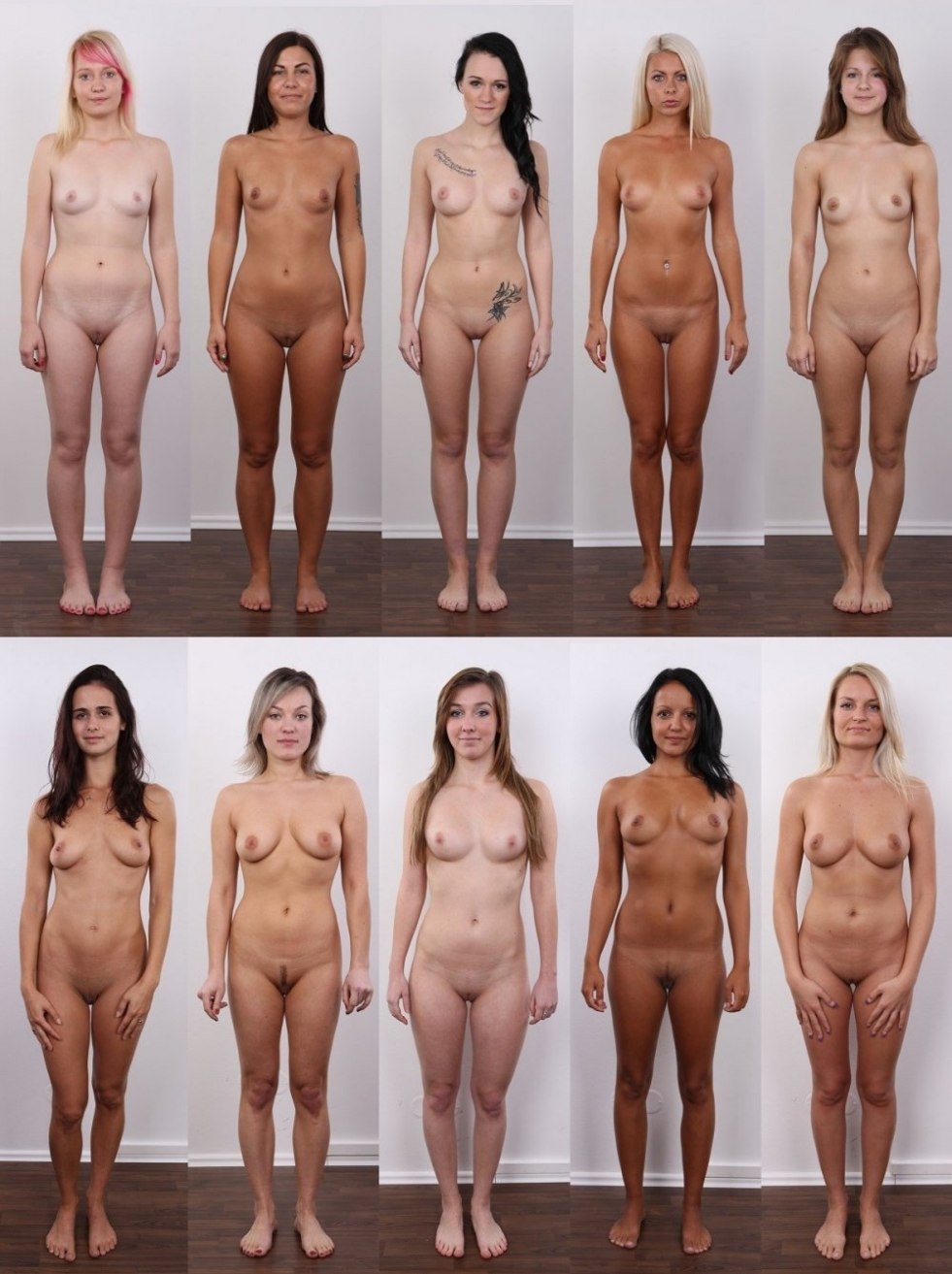 Naked women of different sets