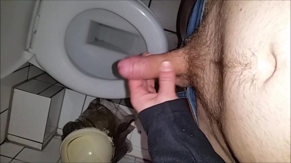 Masturbation girl in a public toilet