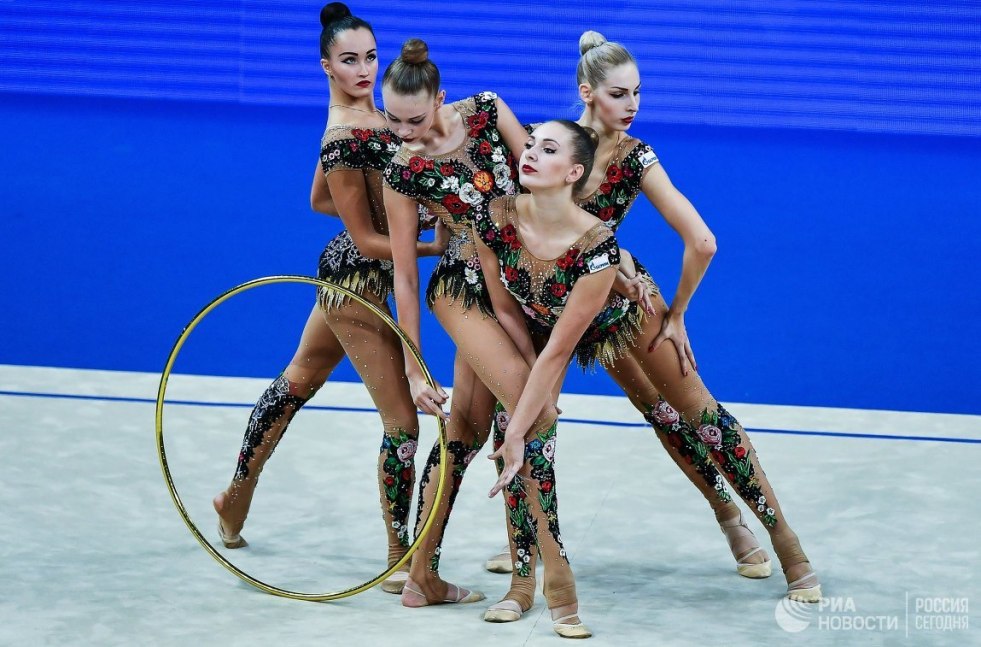 The team of Russia in rhythmic gymnastics