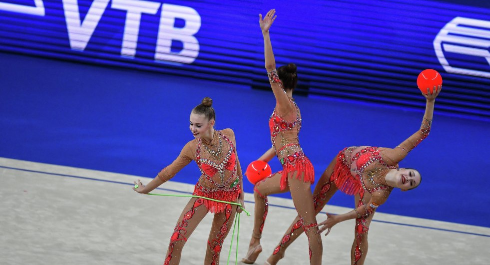 Group team on rhythmic gymnastics of the Russian national team