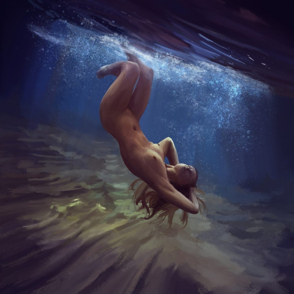 The girl comes out of the nude