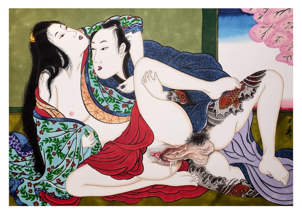 Erotic drawings in Japanese style