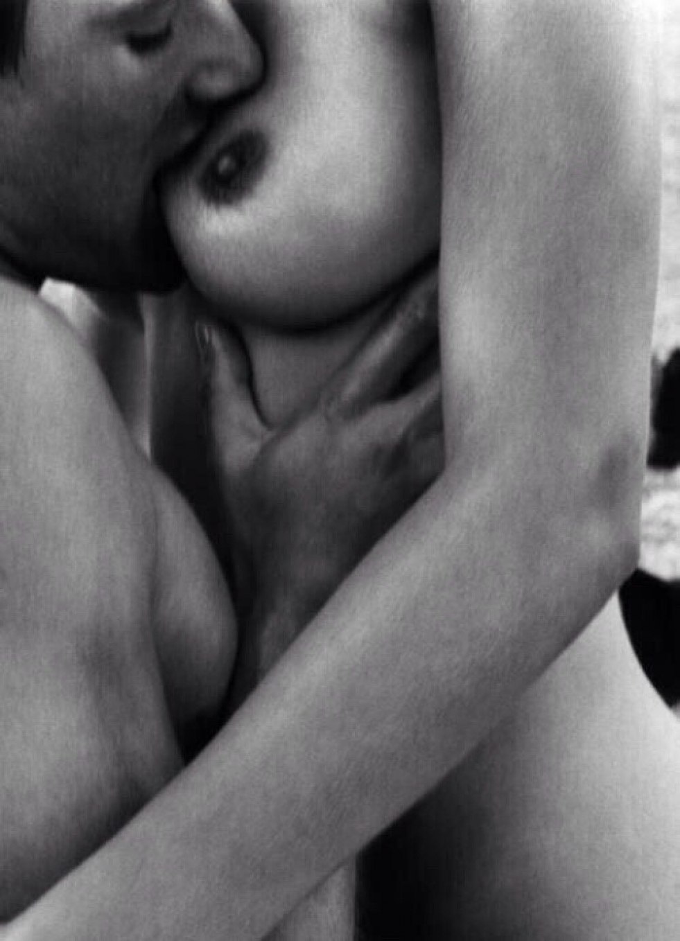 Kiss of female chest