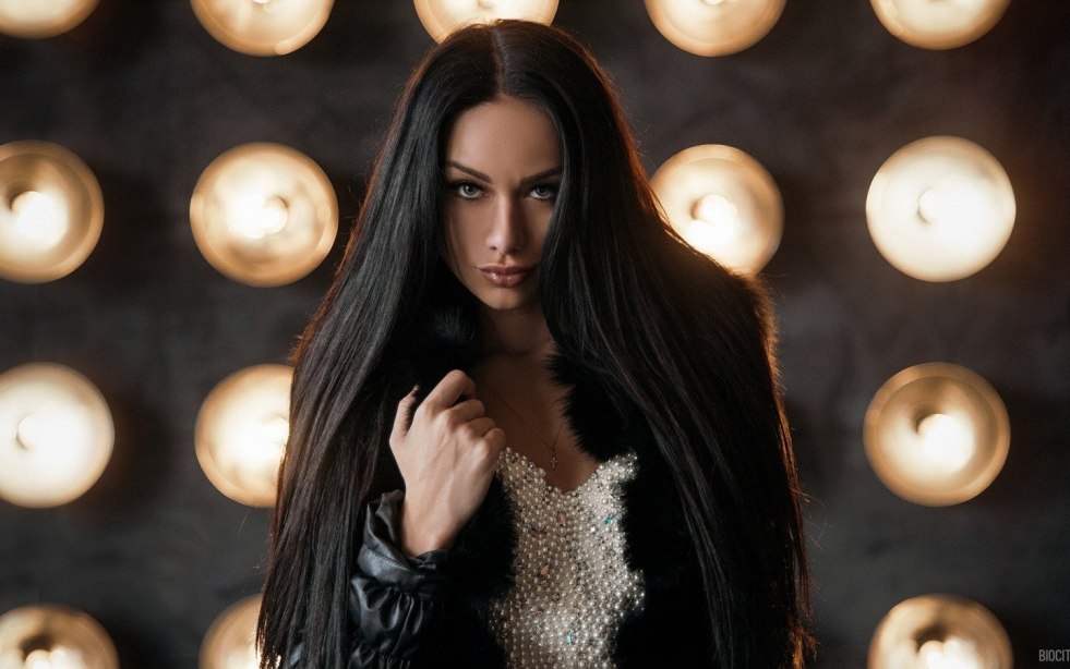 Beautiful brunette with long hair