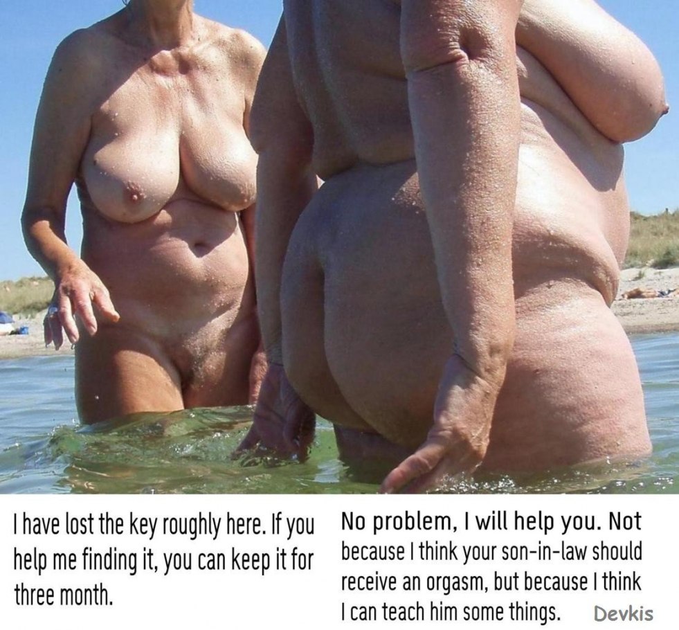 Naked older women on the beach