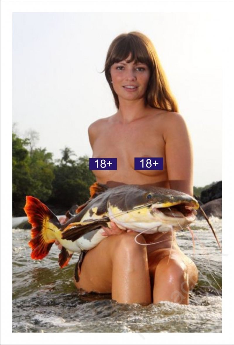 Naked women fish fishing