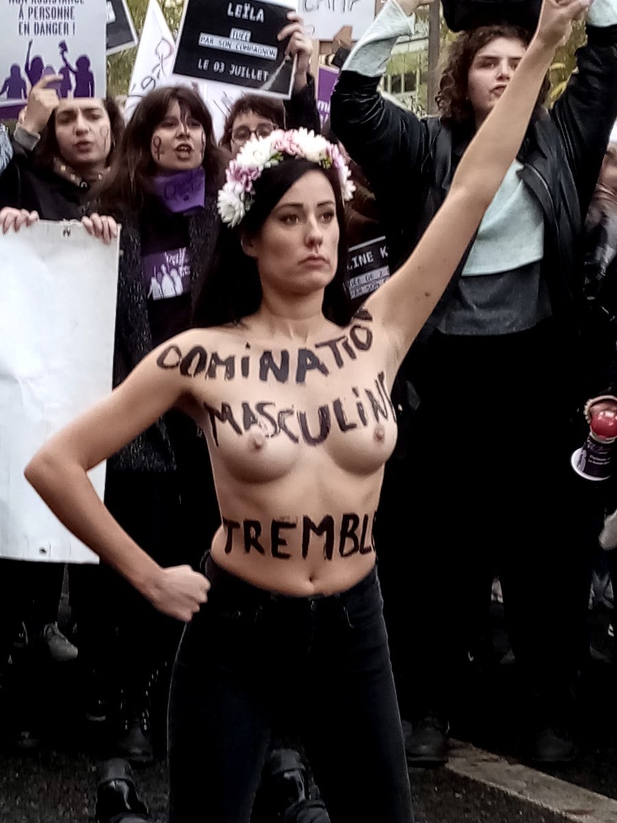Naked women protest
