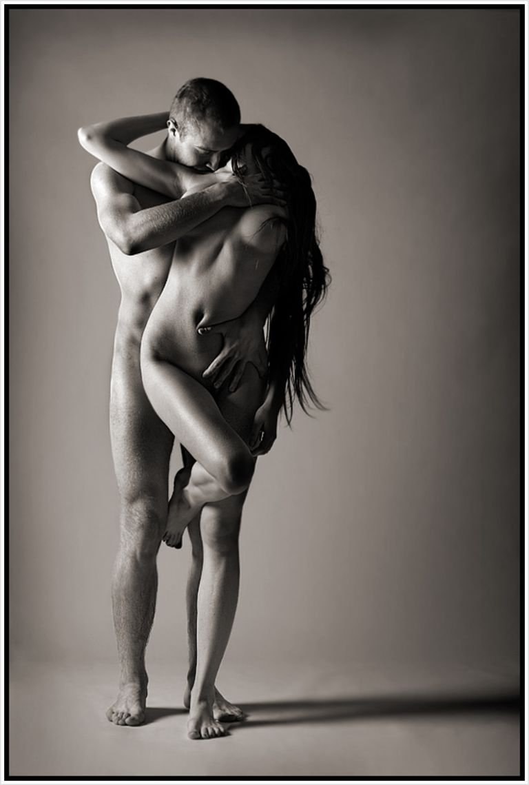 Passion between a man and a woman naked