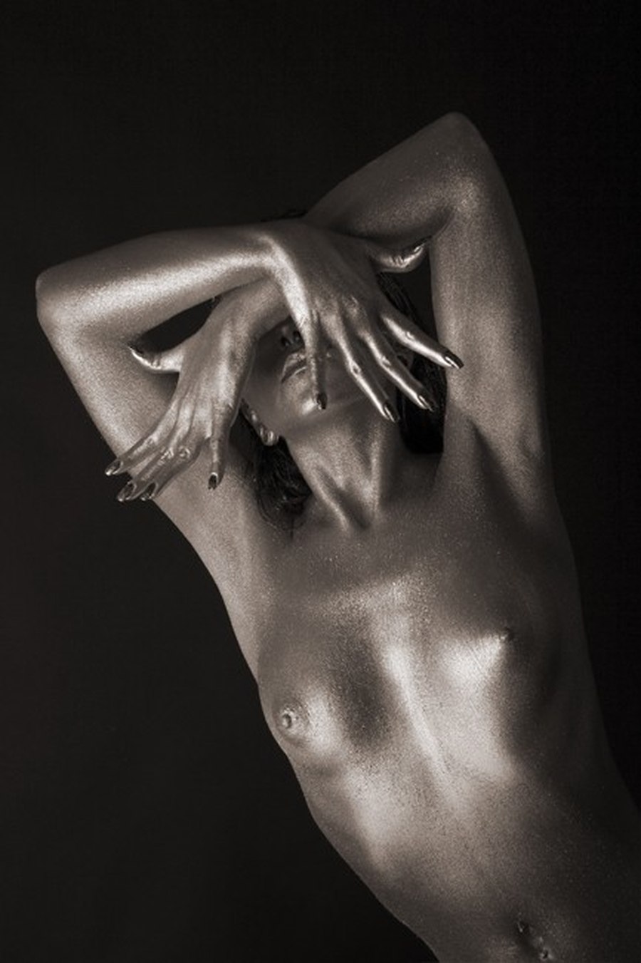 Art photo in the style of nude through the glass