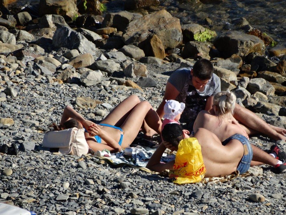 Naked ass on the nudist beach