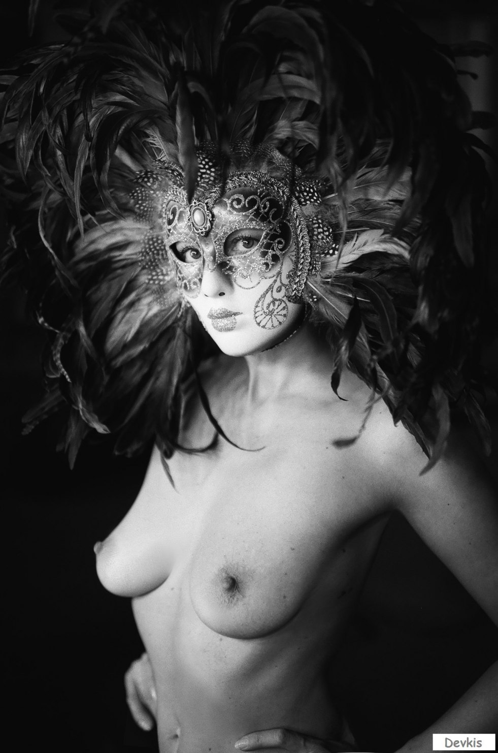 Girl in erotic mask