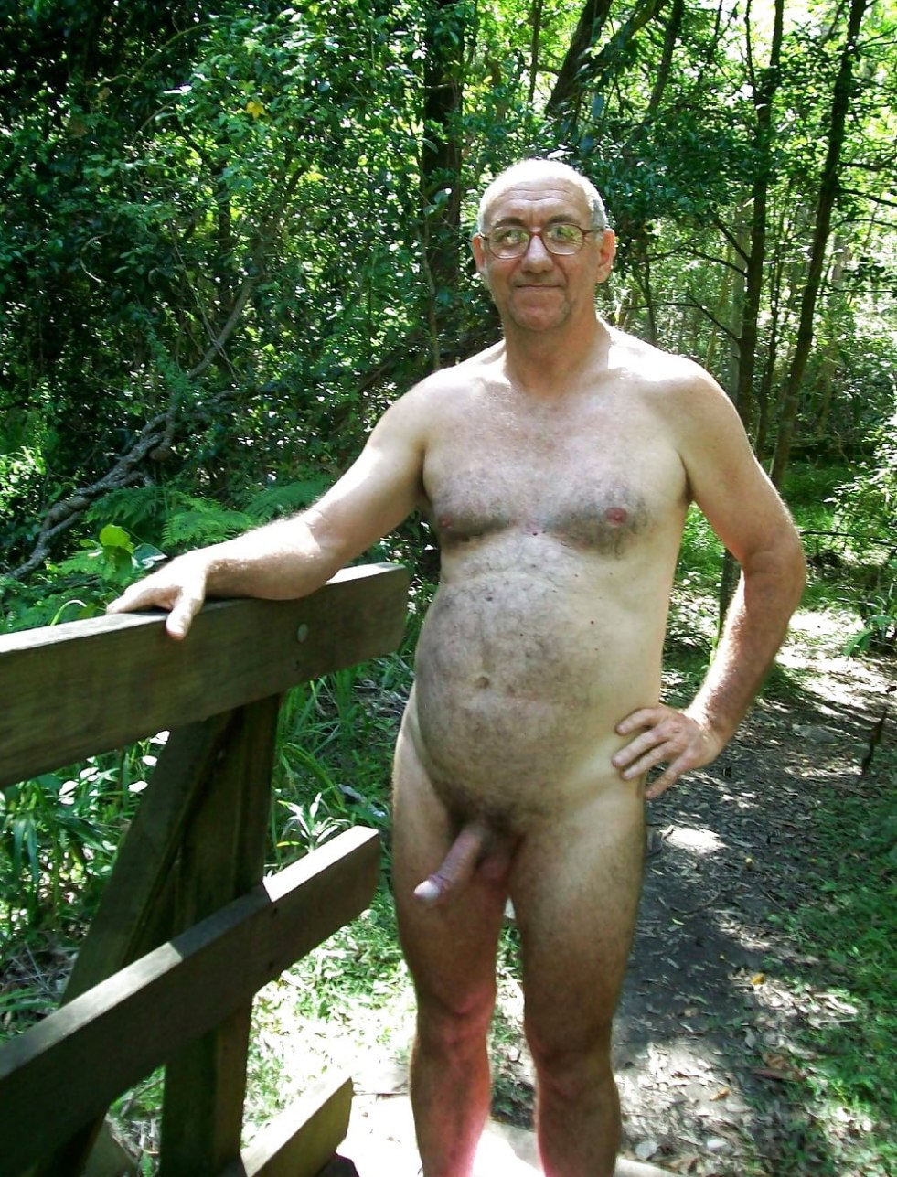 Naked mature men in nature