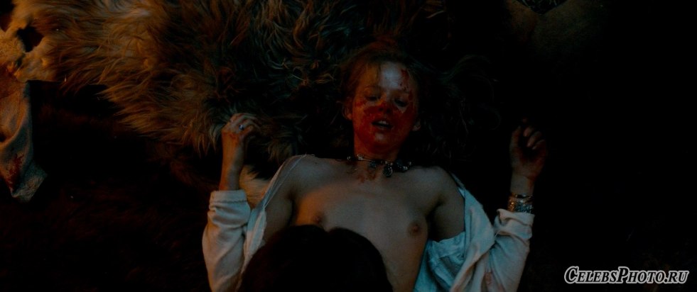 Alexandra Bortich in the film Viking bed scenes