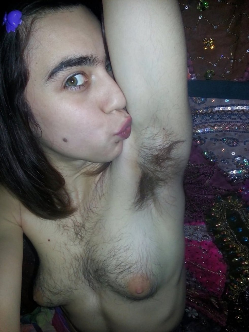 Hairy female tits