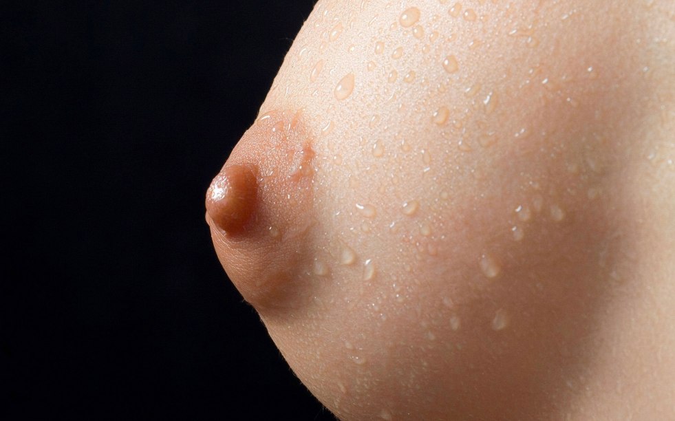 Female nipples close up