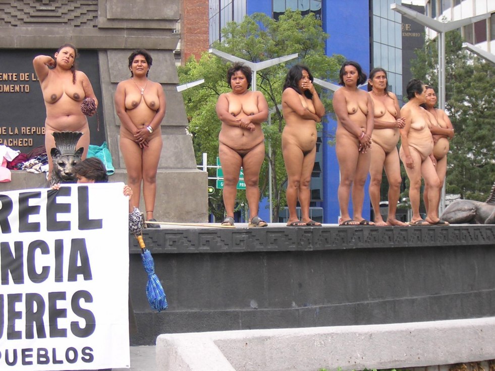 Demonstration of naked women